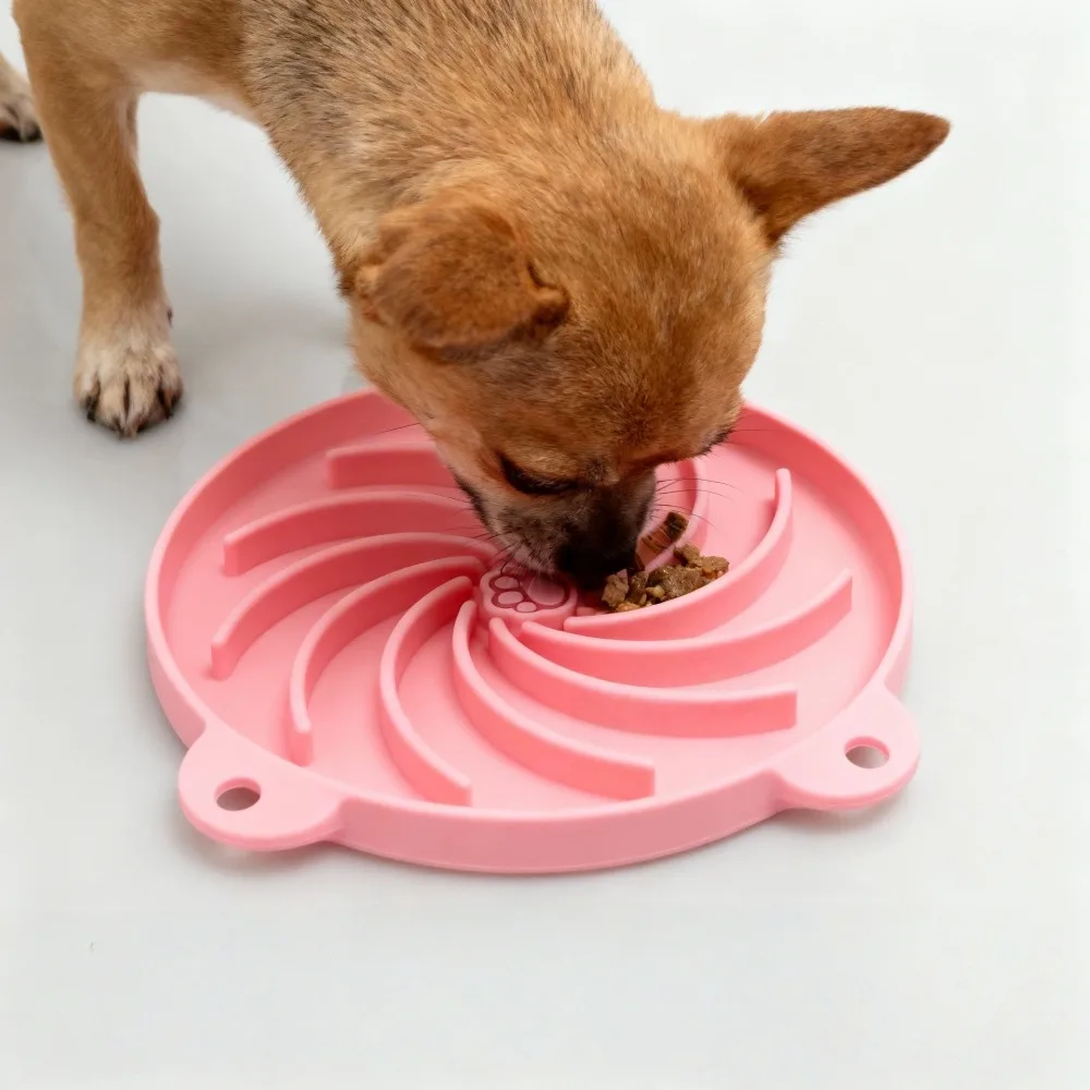 Pet Slow Feeder Silicone Non-Skidding Cat Food Bowl for Small Medium Prevent Choking Easy to Clean 1005012454421706