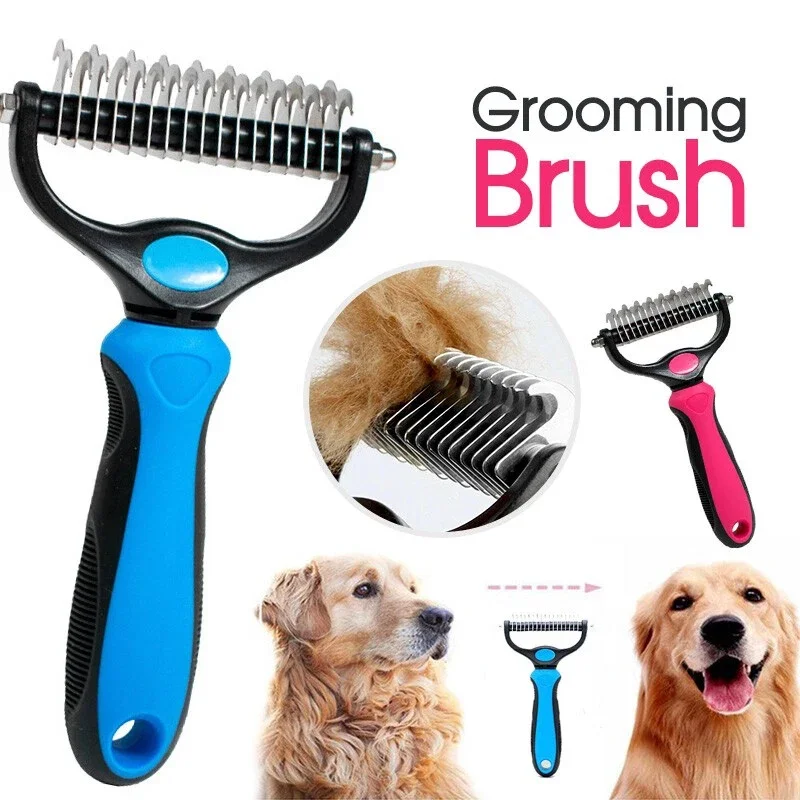 Pet Deshedding Brush Cat Comb Self Cleaning Hair Remover Grooming Tool for Dog and Cats De-Matting 1005012455005068