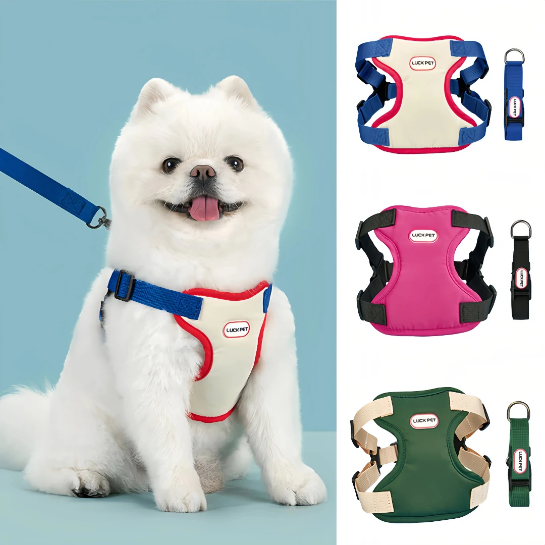 Ins Trendy Petharness Pet Supplies Dog Harness Leash Set Small Dog Vest Breathable Puppy Chest 1005012456123557
