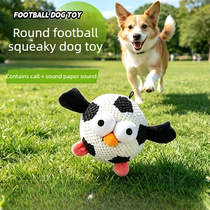 Interactive Dog Soccer Ball Toy Squeaky Crinkle Self-Entertainment Hanging Chew Toy for Medium 1005012456621439