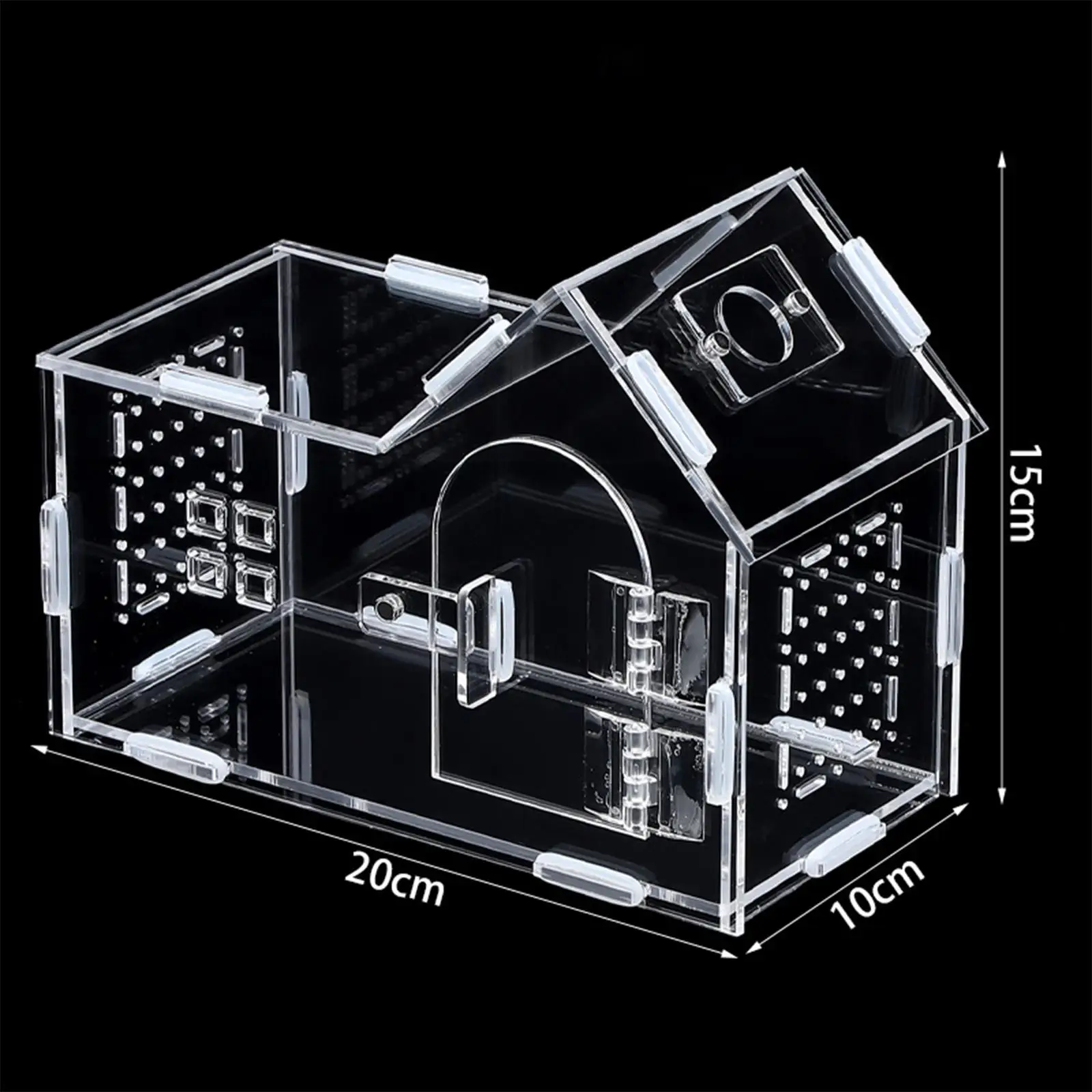 Reptile Feeding Container Portable Acrylic Snake and Gecko Cage with Ventilation for Tortoise 1005012456813471