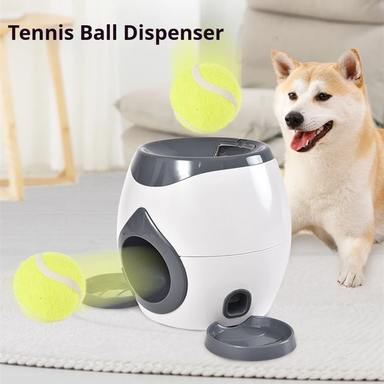 Dog Ball Launcher with Automatic Treat Dispenser Interactive Training Toy Tennis Ball Food Reward 1005012457284218