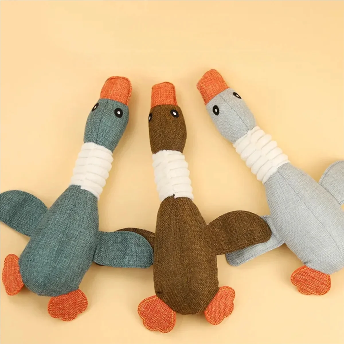 Realistic Wild Goose Sounds Dog Toy Squeaky Soft Plush Puppy Chew Toy Teeth Cleaning Interactive 1005012457558346