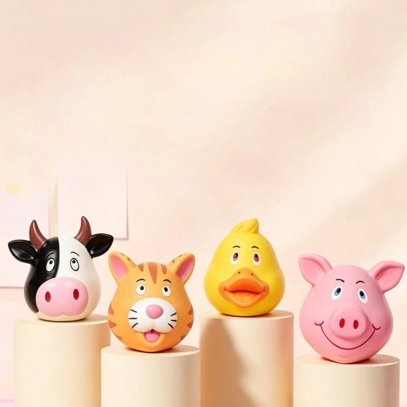 New Style Pet Latex Toy Duck, Cat, Cow, Pig, Dog Chew Toy, Bite-Resistant, Squeaky 1005012459632524