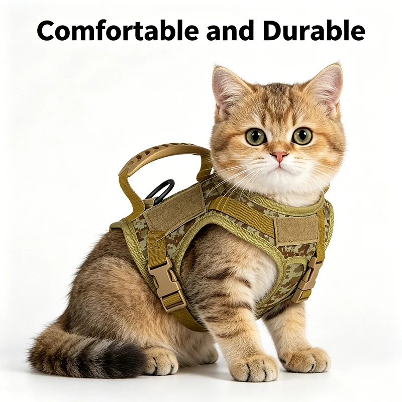 Outdoor Tactical Cat Harness for Walking Escape Proof Adjustable Waterproof Pet Harness Soft Mesh 1005012459842875
