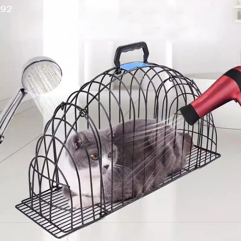 Metal Cat Bath Cage Fixed Anti Biting Wash Cat Cage Anti Seizing Portable Cleaning Pet Cage Cat 1005012461126708