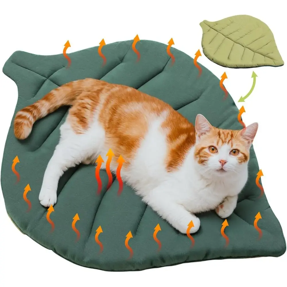 Cute Leaf Shaped Cat Bed Soft Cotton Washable Cat Nest Non Slip Double Sided Pet Bed Pet Accessories 1005012461164056