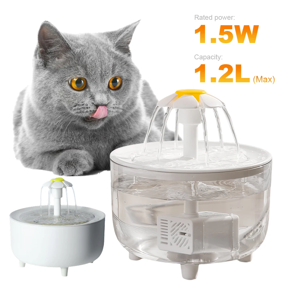Automatic Cat Water Fountain Filter USB Pet Drinking Dispenser Drinker (1200ml) 1005012461488503