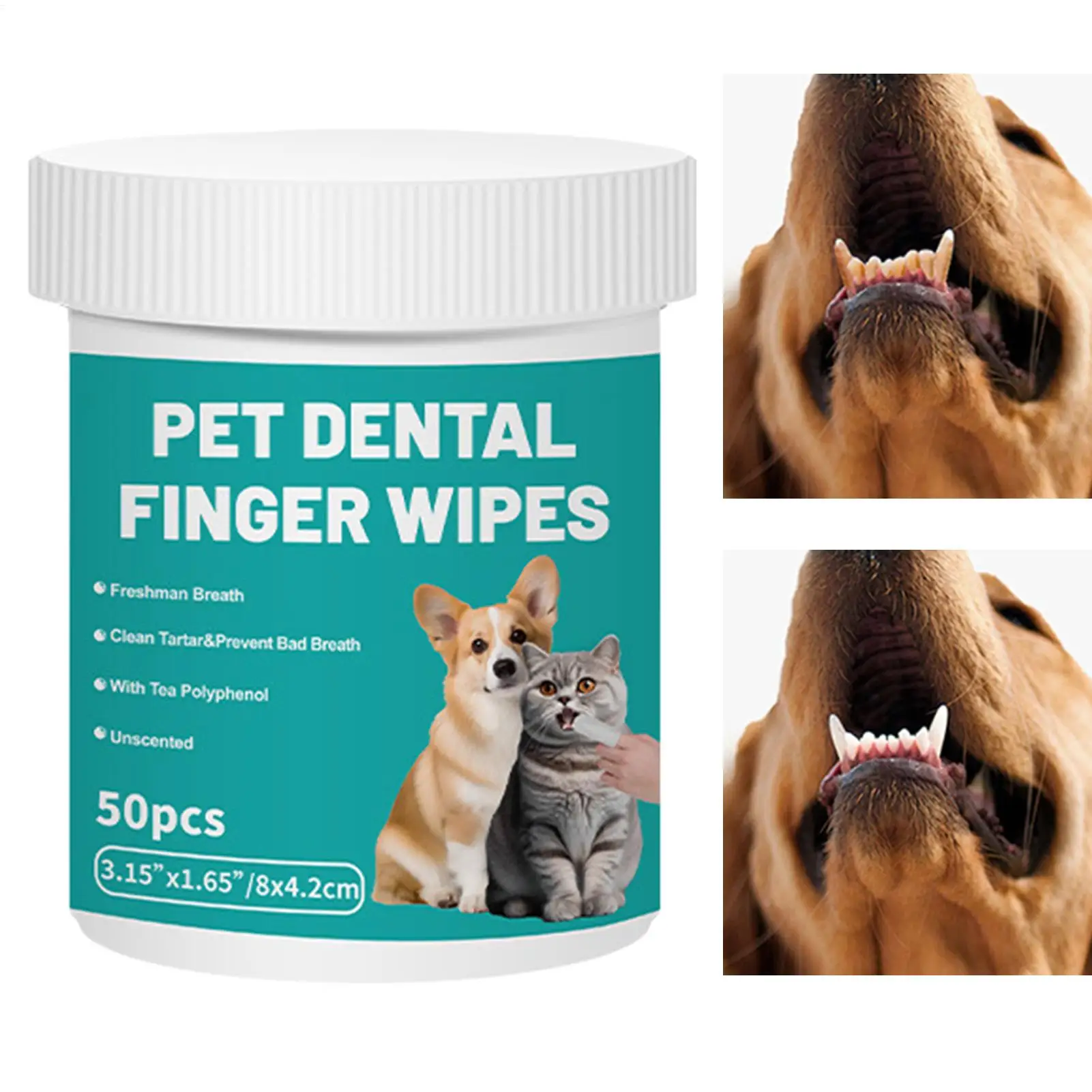 Pet Dogs Teeth Finger Wipes 50-Pieces Pet Teeth Brushing Cleaner Refreshing Tooth 1005012464367943