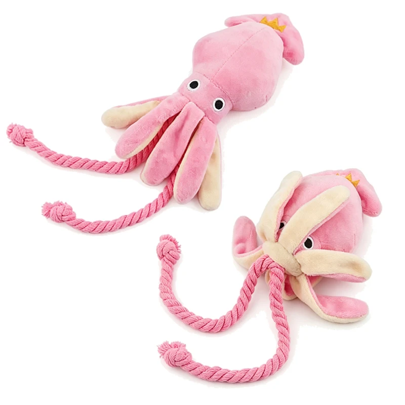 Dog Squeaky Octopus Toy Cotton Rope Interactive Chew Boredom Relief Self Play Pet for Small Puppy 1005012466752618