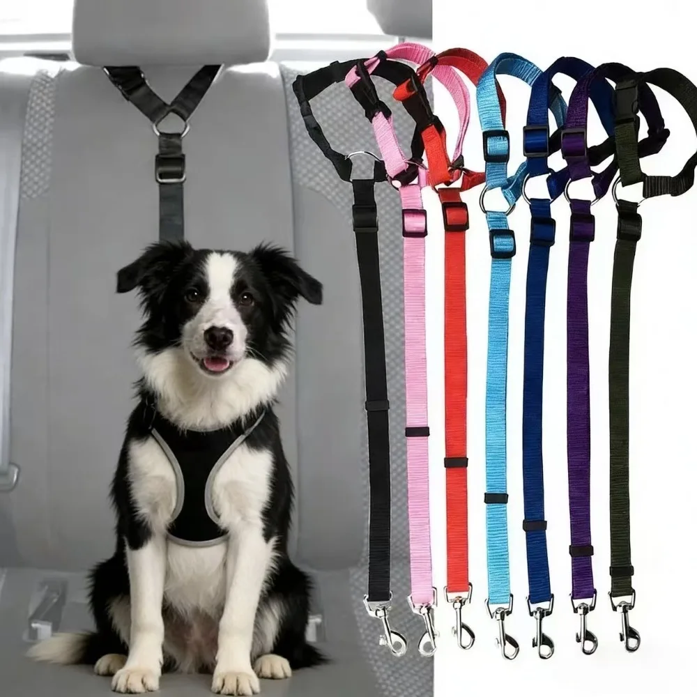 Pet Car Seat Belt, Nylon Leash, Rear Seat Belt, Adjustable Dog Safety Harness Collar 1005012466891467
