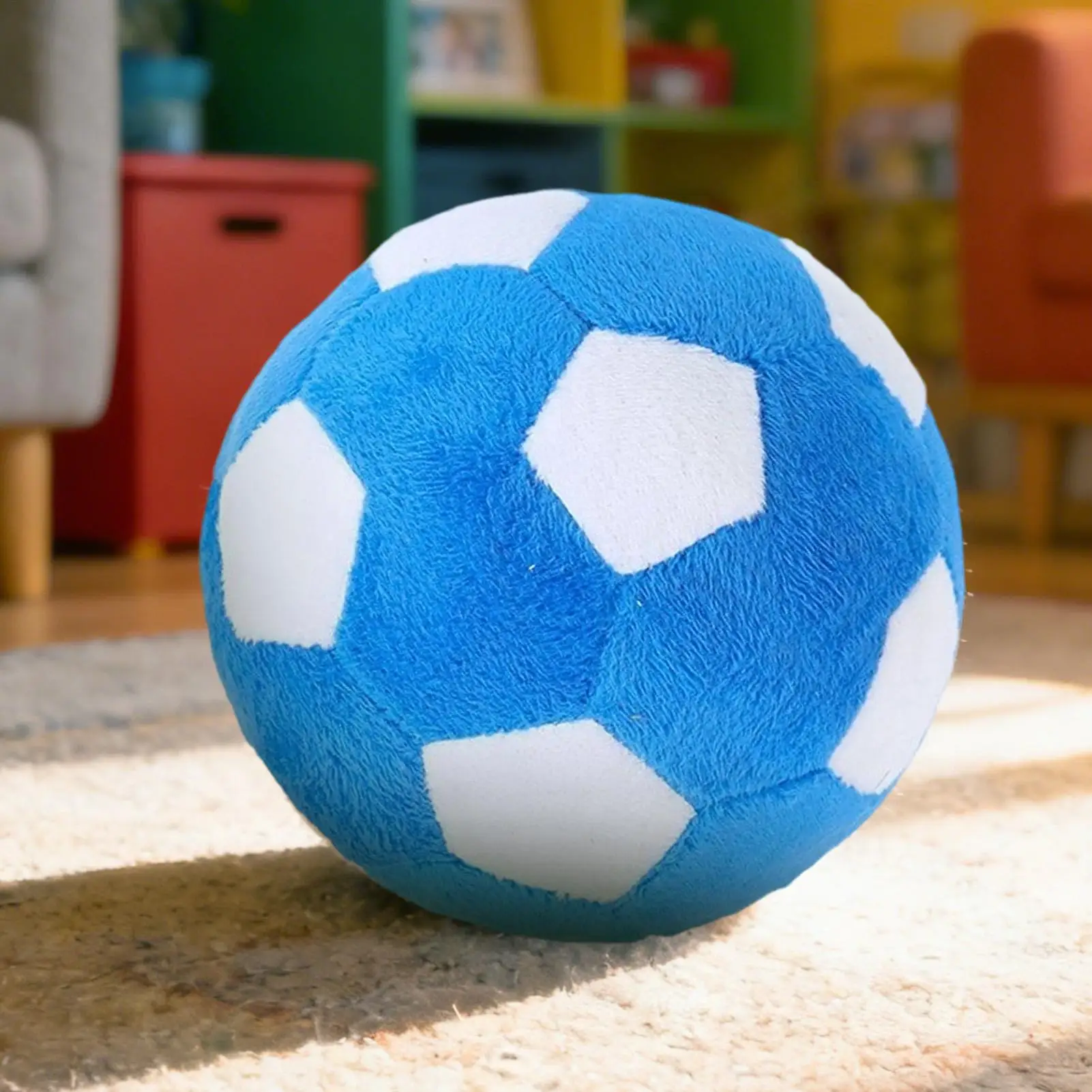 Dog Soccer Ball Toy Soft Chewing Game Plush Squeaky Balls for Dogs Indoor Outdoor Play Teething 1005012467912319