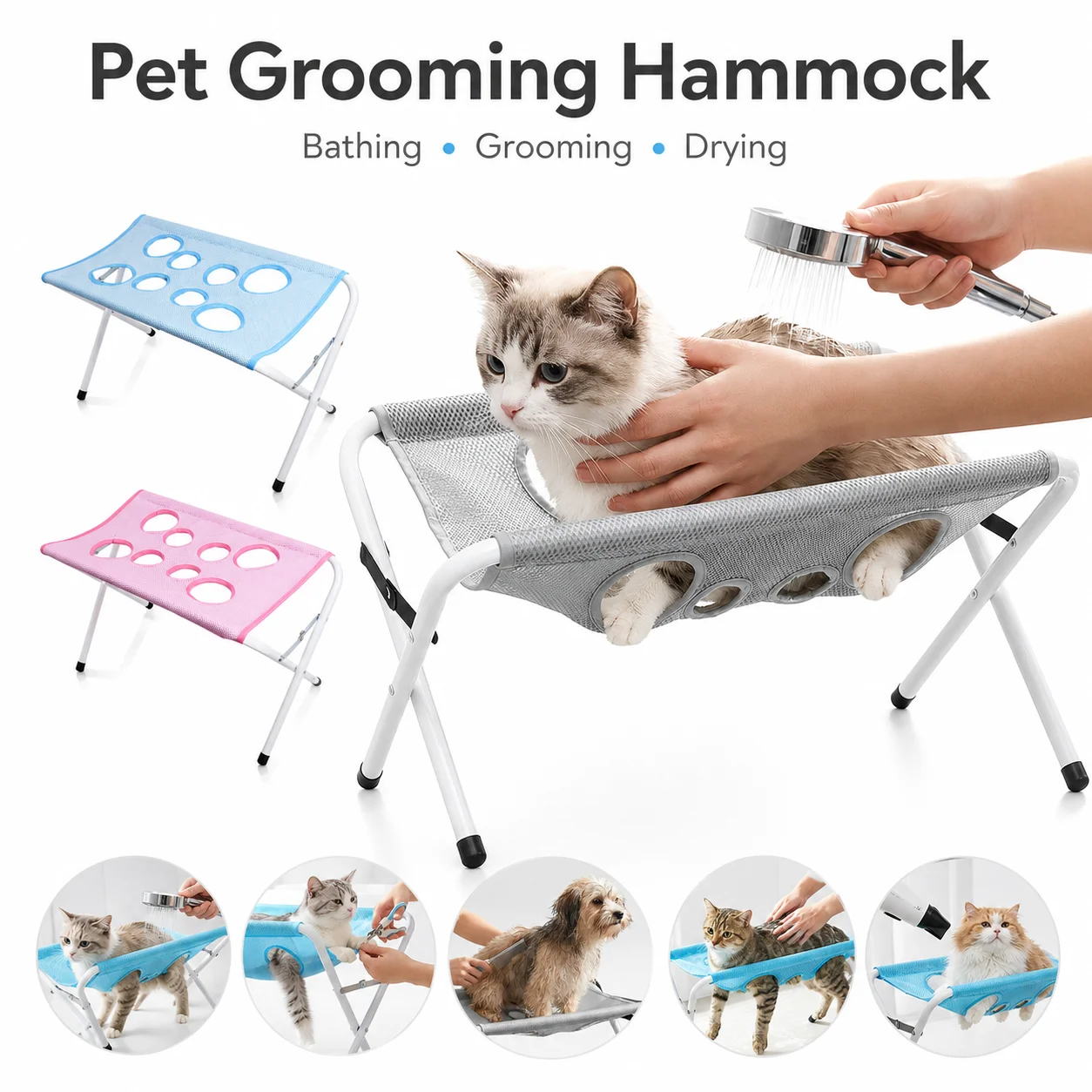 Pet Grooming Hammock Foldable Dog Table Helper Hanging Harness Cat Bathing Bed Frame for Picking 1005012468728253