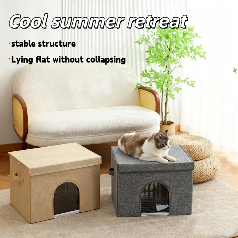Summer Cat Cooling House Foldable Air Conditioner Pet Bed Waterproof Igloo Nest Scratch Resistant 1005012468825800