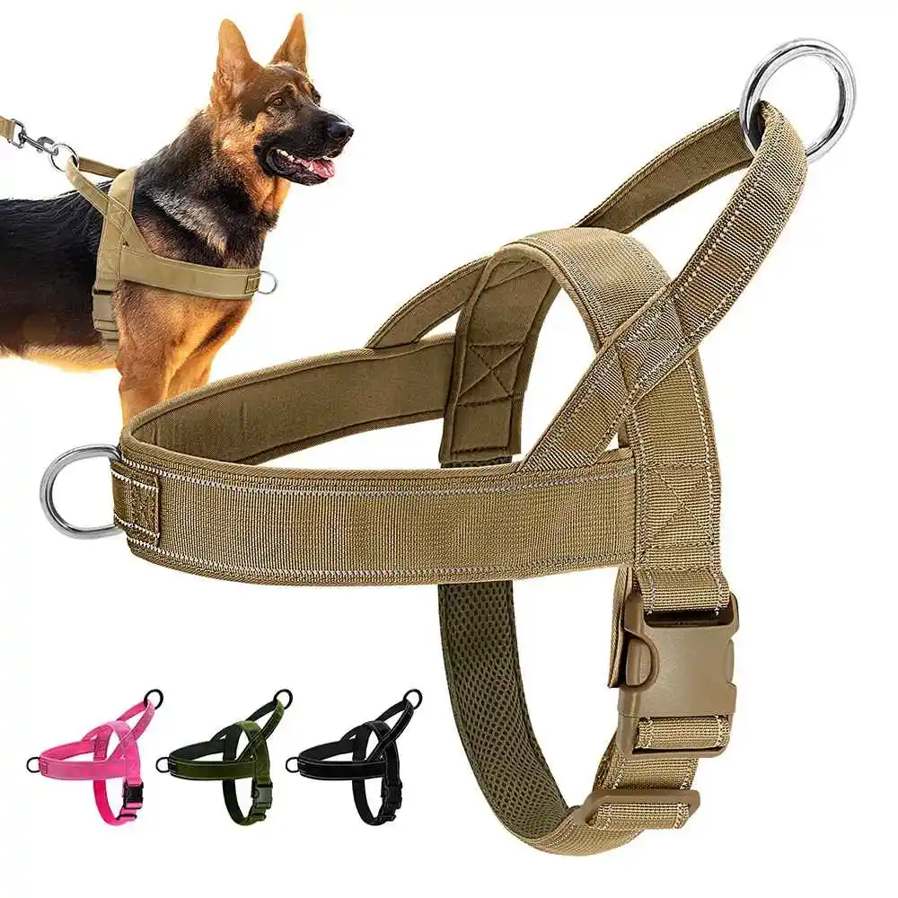 Tactical Anti-Pull Dog Harness Adjustable Nylon Pet Outdoor Training Vest with Handle for Small 1005012468850778