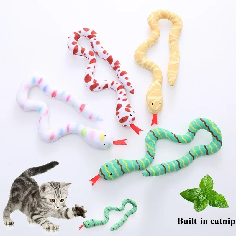 Cat Catnip Snake Toy for Kitten Play Soft Plush Toys Kicking Chewing Teeth Cleaning Interactive 1005012469148267