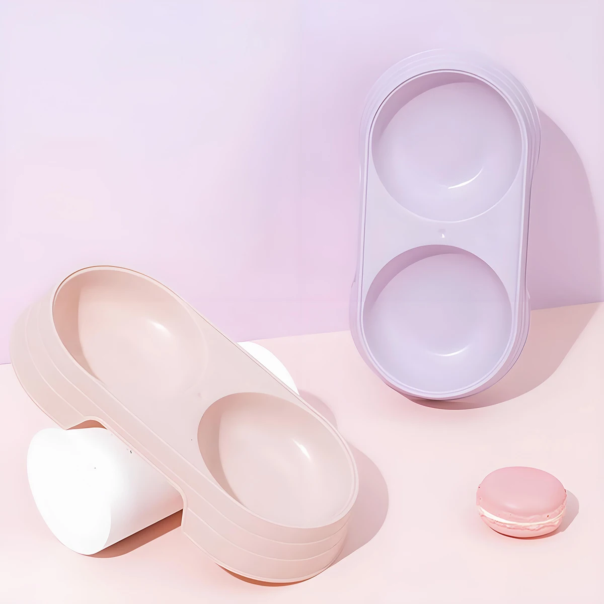 Double Dog Cat Bowls Premium PP Material Pet with No-Spill PP Station 1005012469576513