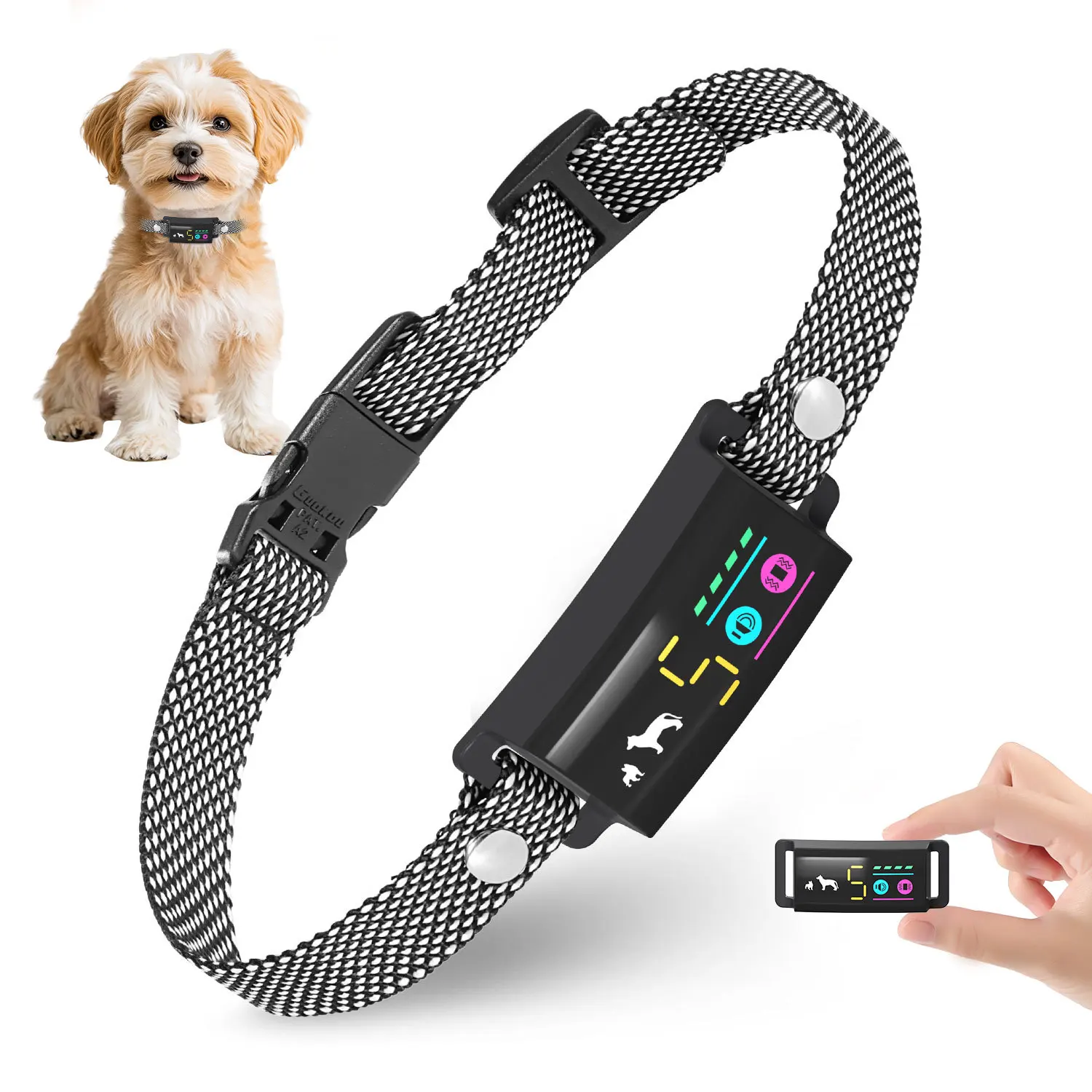 New Upgrade No Shock Bark Collar for Small Dogs 8-40 Lbs, Beep & Vibration, Smart Screen 1005012469719942