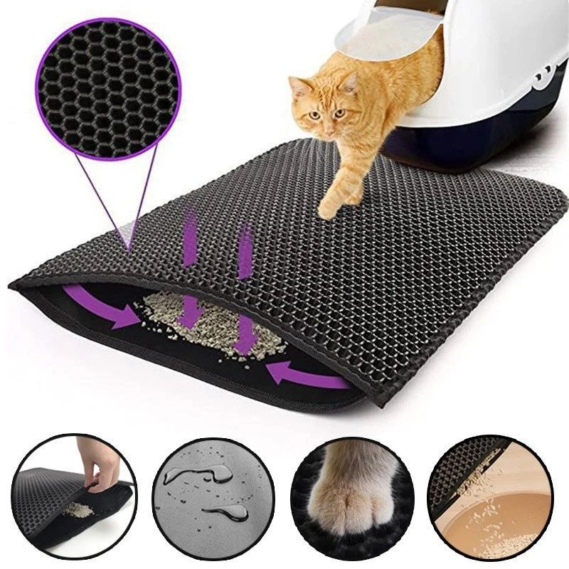 Pet Cat Litter Mat Waterproof Double Layer Trapping Pet Litter Box Mat Clean Pad 1005012470440296