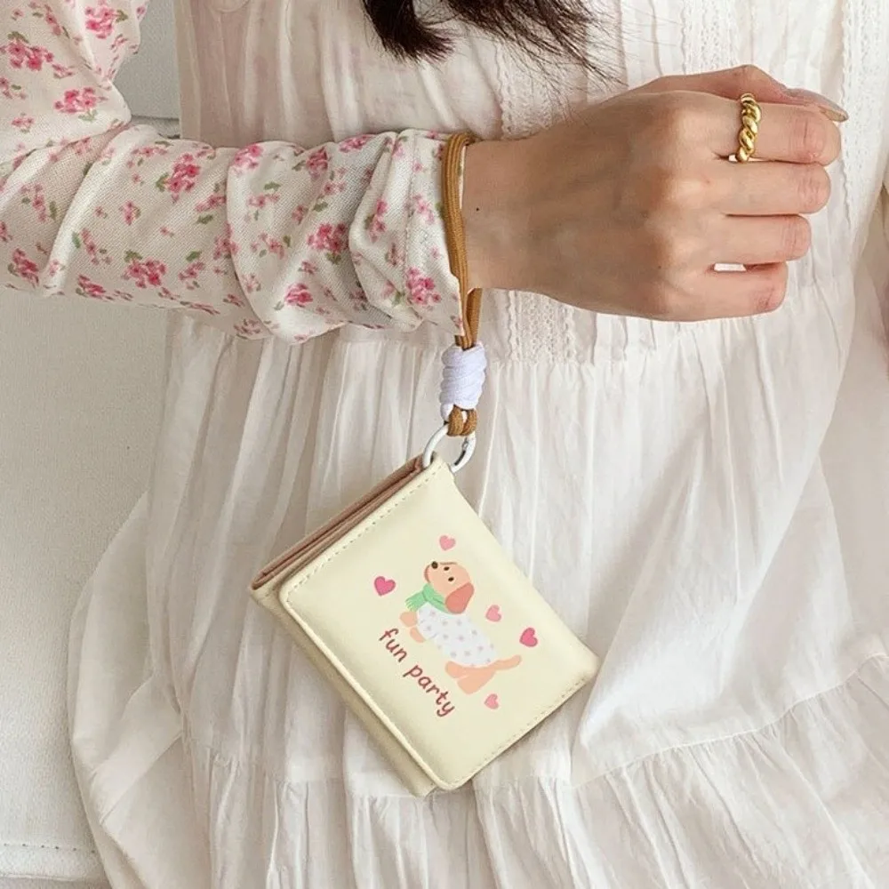 Portable PU Dachshund Dog Wallet Cartoon Multiple Card Sausage Dog Card Bag PU Leather with Lanyard 1005012470442217