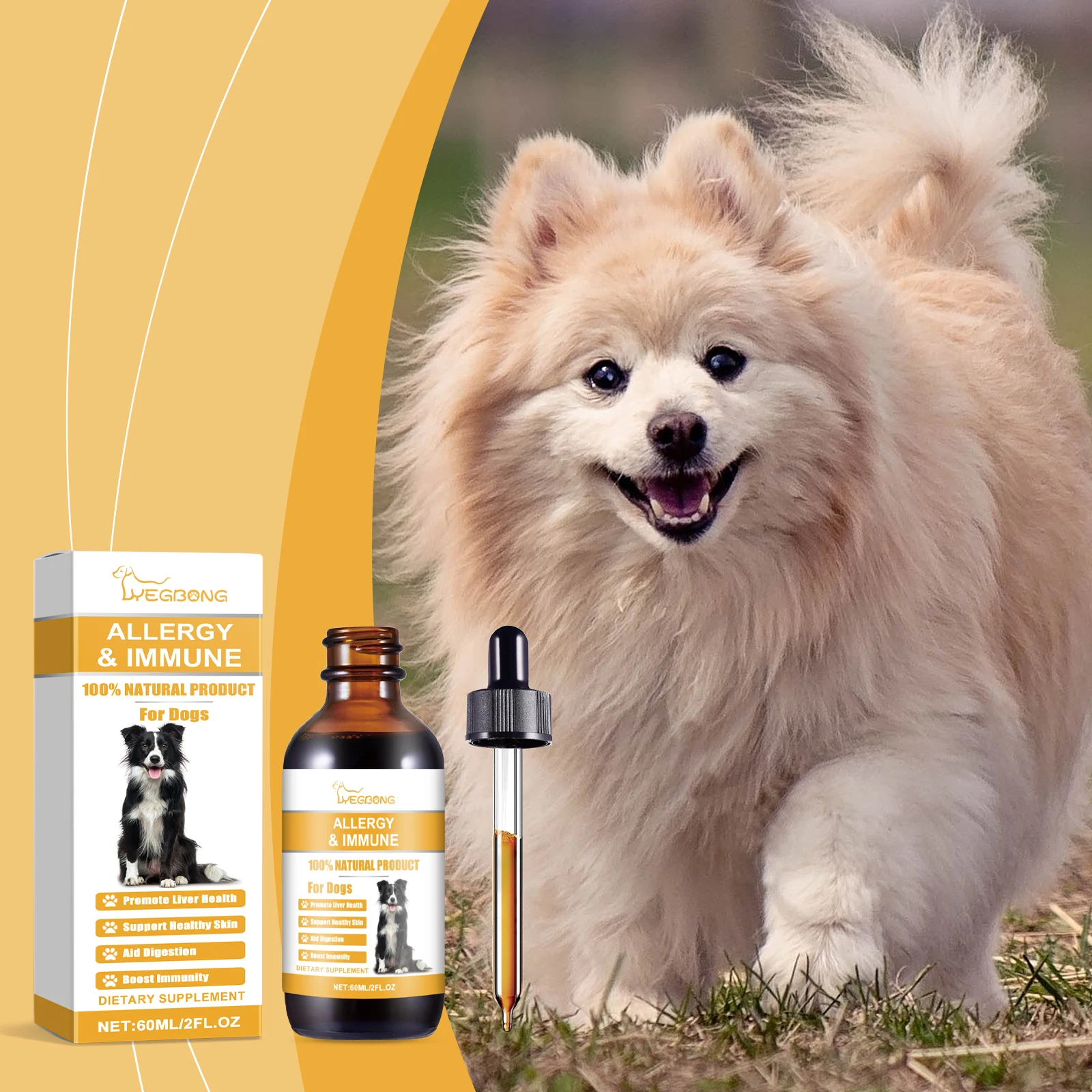Dog Allergy Immune Dietary Supplement Natural Formula Relieve Allergic Reactions Daily Use Safe 1005012471584086