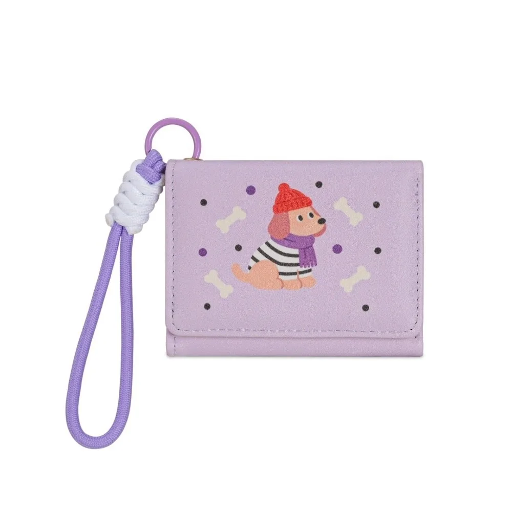 Cute PU Dachshund Dog Wallet PU Leather Multiple Card Leather Card Holder with Lanyard Coin Purse 1005012472174961