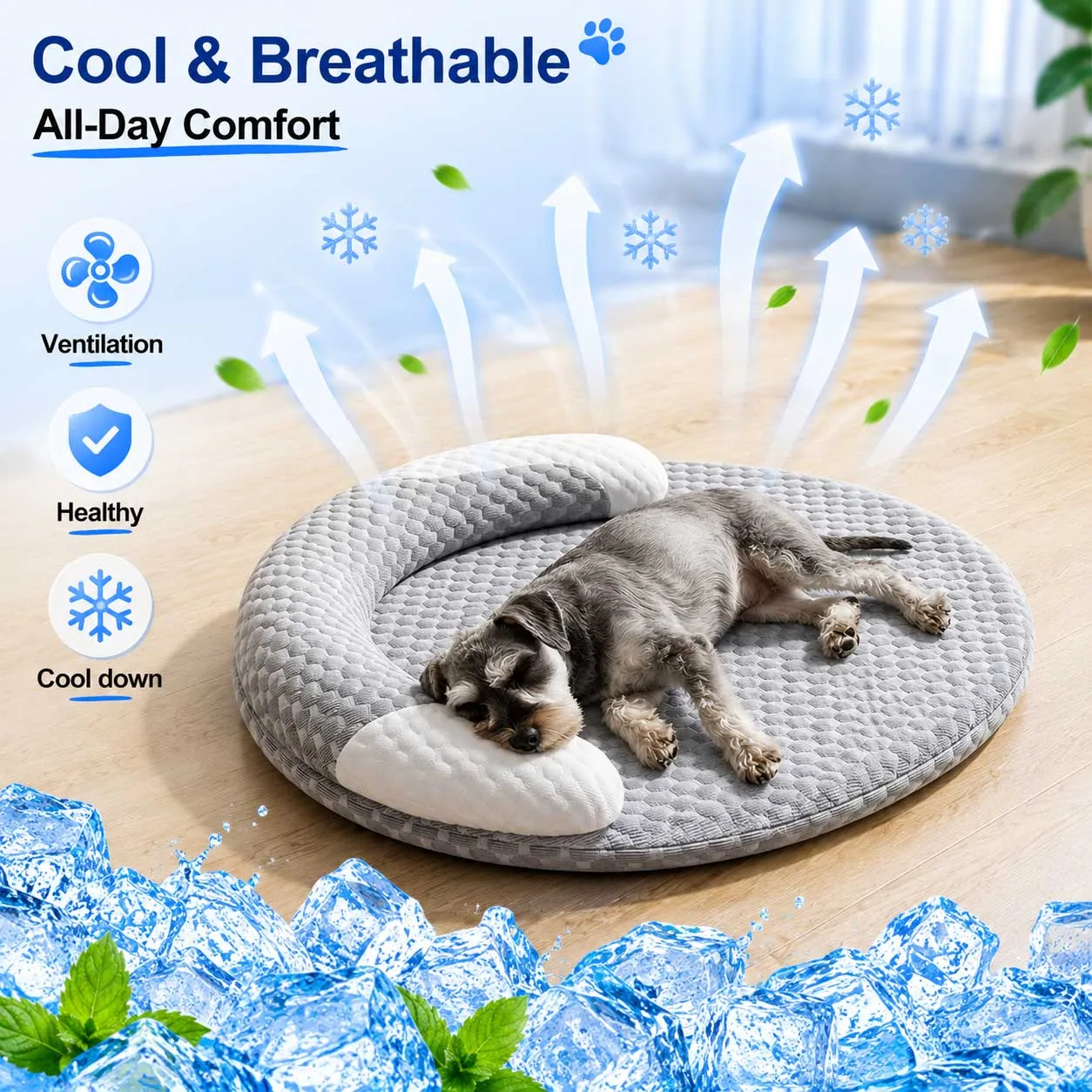Summer Ice Silk Cooling Dog Bed Oval Breathable Heat Dissipation Cat Mat Pet Nest Cooling Pad 1005012472461916