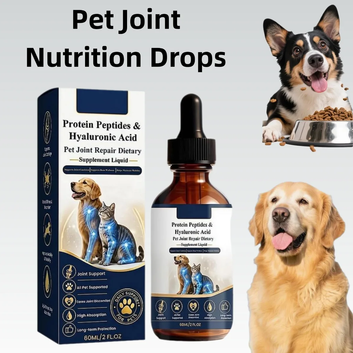 Pet Joint Nutrition Drops with Peptides & Hyaluronic Acid 1005012473781035