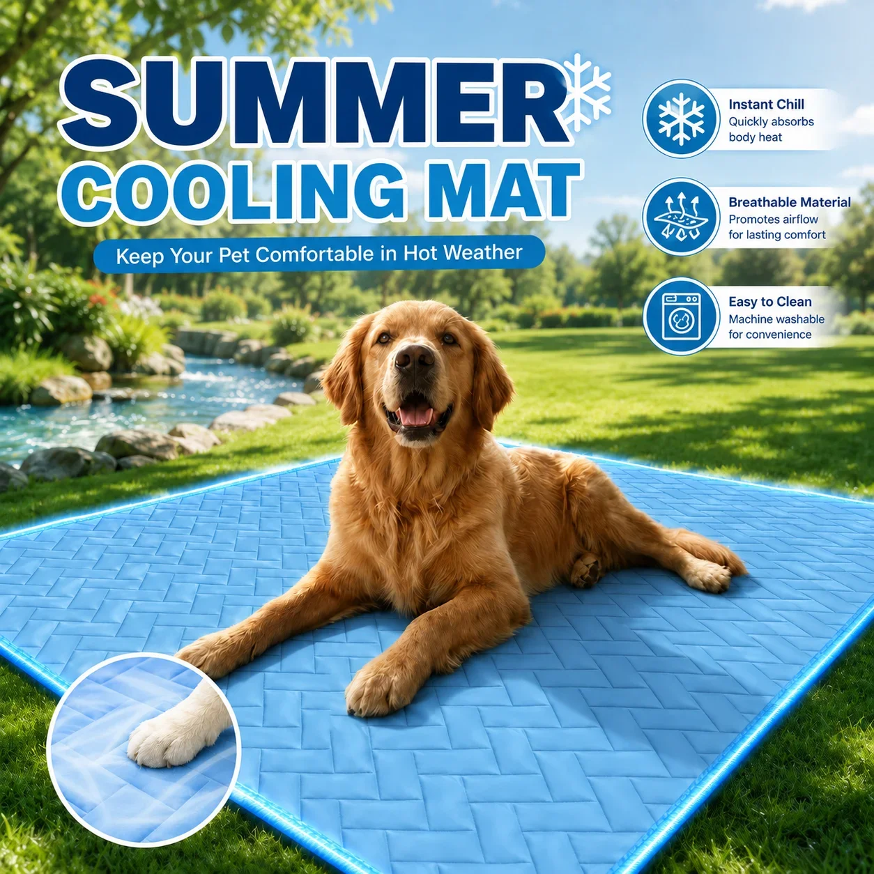Instant Cool Breathable Dog Cooling Mat 1005012474658365