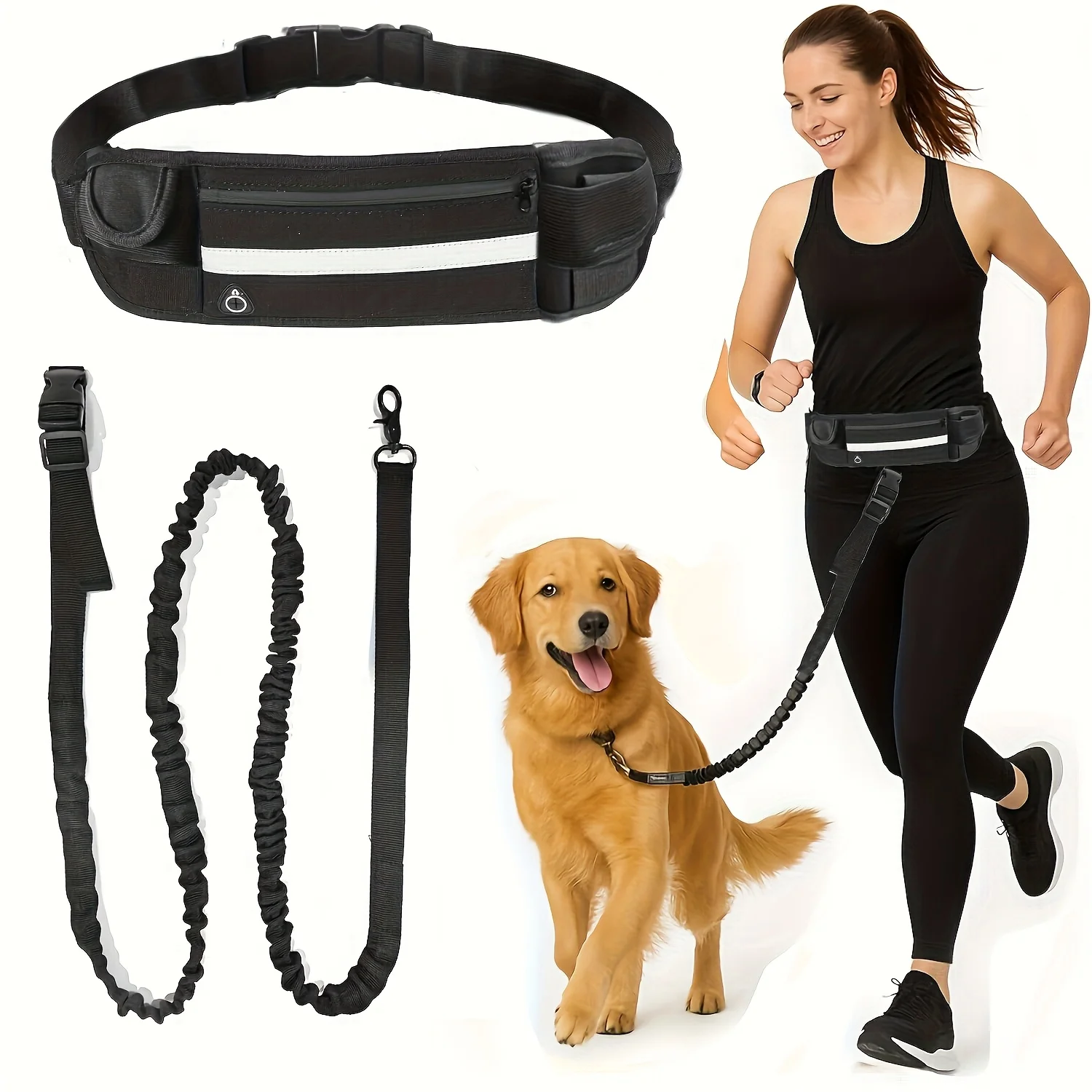 Reversible Dog Leash with Zippered Pouch, Thick-Walled Handles 1005012475640303