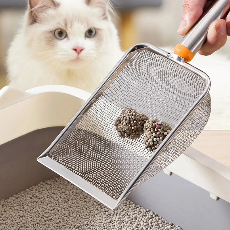 Stainless Steel Fine Mesh Cat Litter Scoop Easy to Clean Non-Stick Shovel for Reptiles Sand 1005012478412863