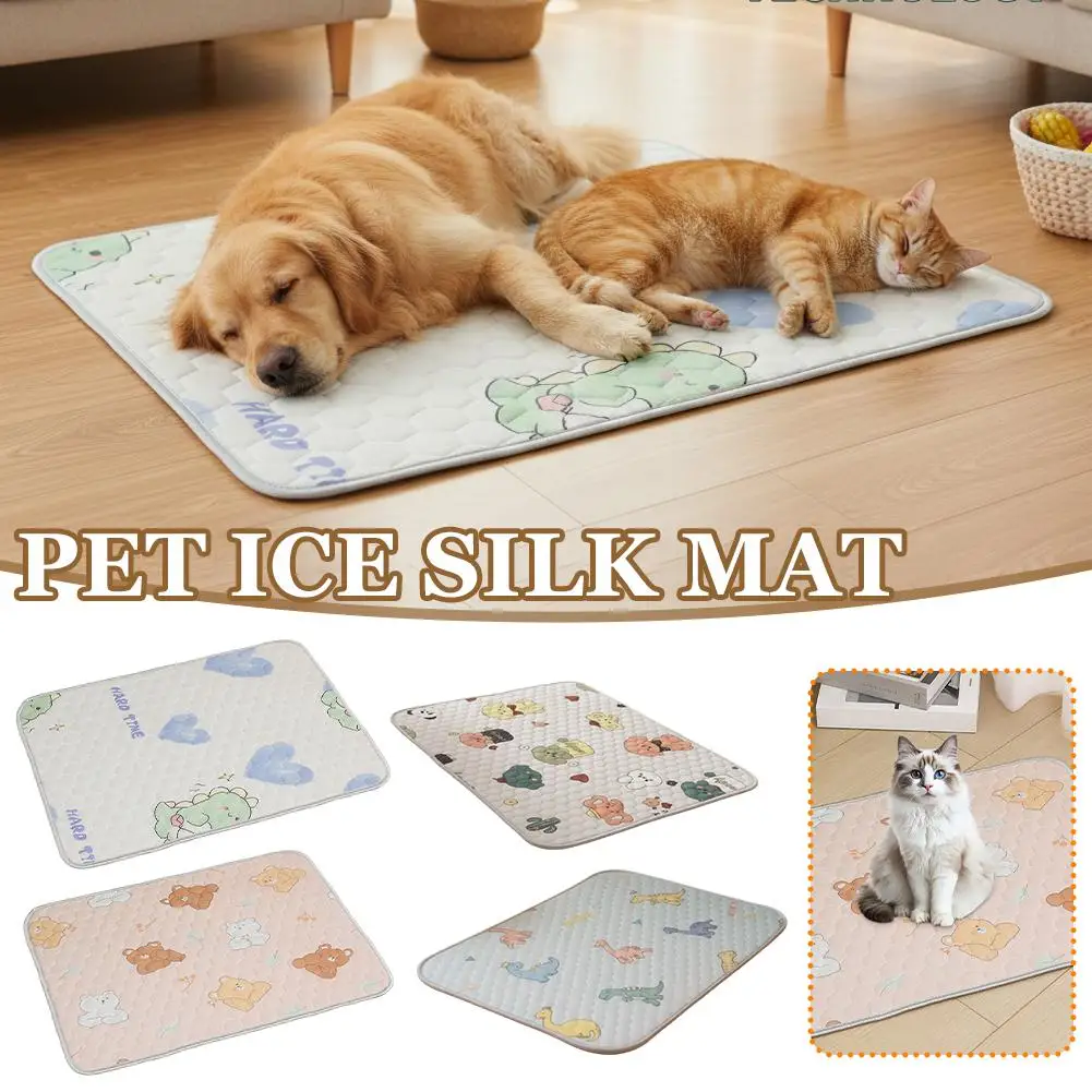 Pet Cooling Mat Ice Silk Self Cooling Blanket Summer Washable Dog Bed Mat Portable Breathable Cat 1005012478509227