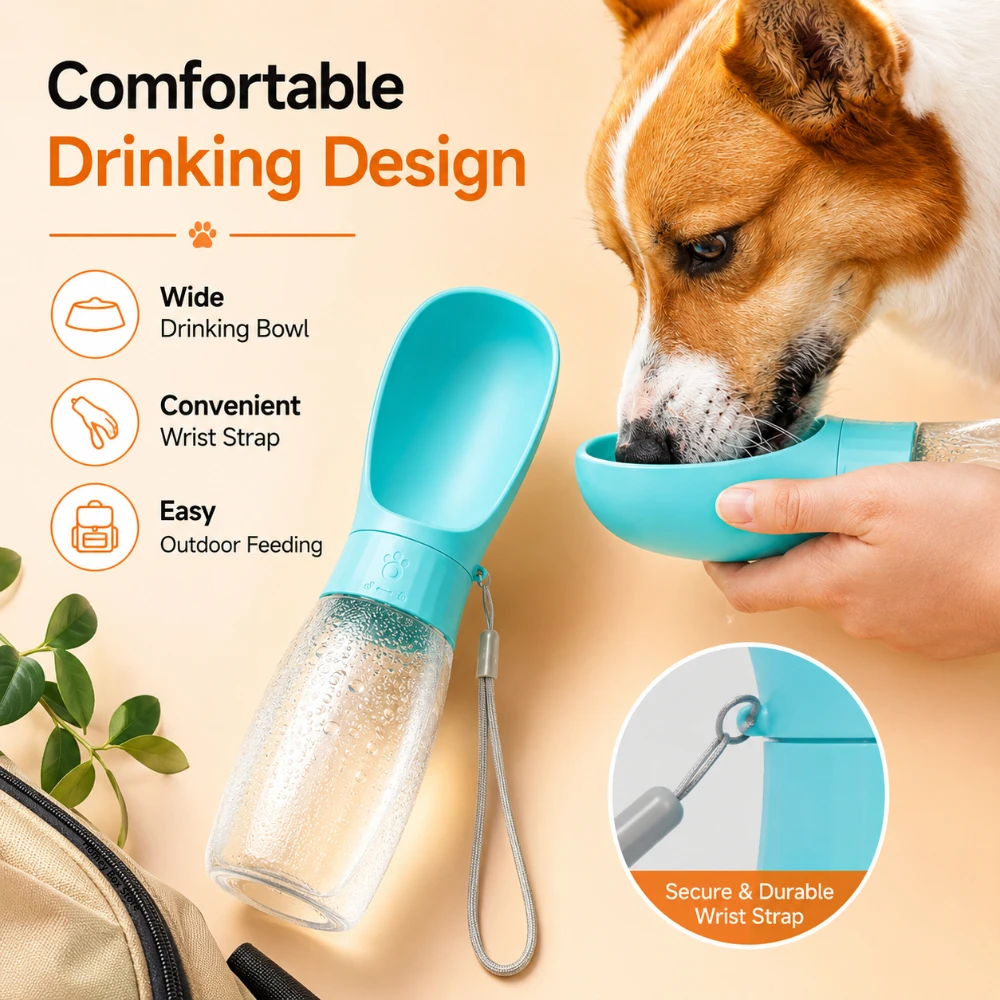 300ml 500ml Travel Pet Water Bottle Integrated Drinking Bowl Portable Dispenser for Dogs Cats (1PC) 1005012479393176