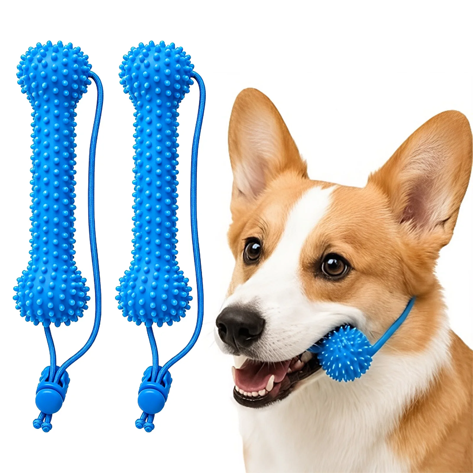 PVC Dog Chew Toys Bite-Resistance Dual-Action Canine Dental Prop Interactive Teeth Grinding Chewing 1005012480318136