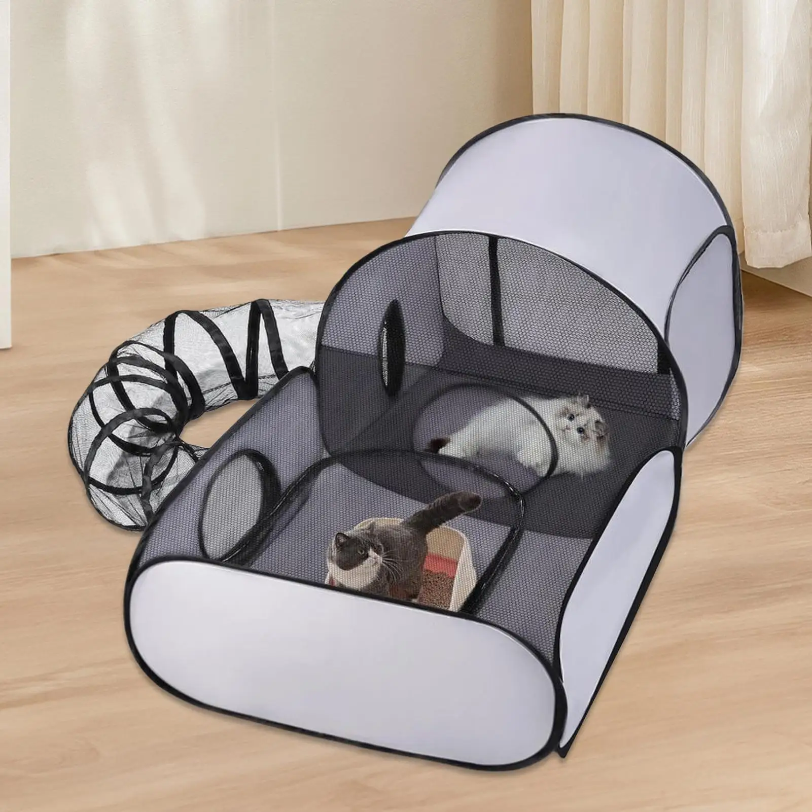 Portable Breathable Pet Pen with Surrounding Tunnel Indoor Outdoor Cat Enclosure Suitable for Small 1005012480411857