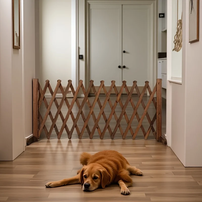 Extendable Folding Dog Fence Wooden Indoor Playpen Grating Barrier Security Accessories Kojec Dla 1005012483392106
