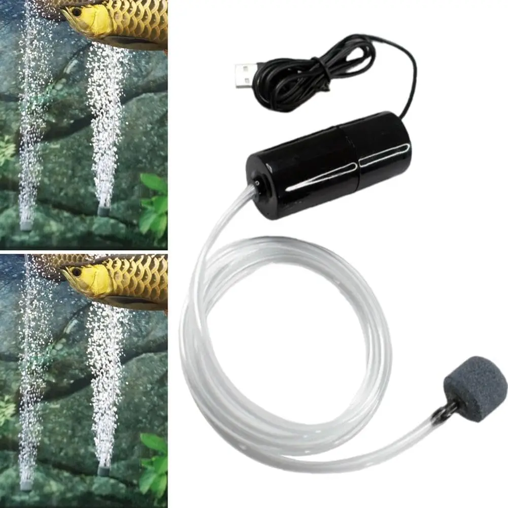 USB Aquarium Air Pump with Air Stone and Silicone Tube Energy Saving Oxygen Pump for Aquarium 1005012483994674