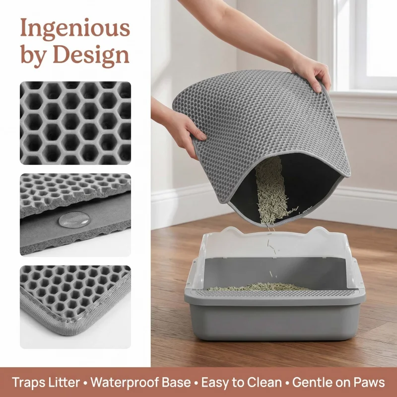 Pet Cat Litter Mat Waterproof Double Layer Trapping Clean Pad Litter Box Mat Products 1005012485706866