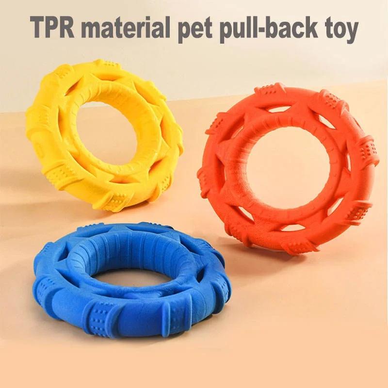 Floating Dog Frisbee Tug Chew Toy Soft Bite Resistant TPR Interactive Outdoor Toy for Pool (3 in 1) 1005012485966365