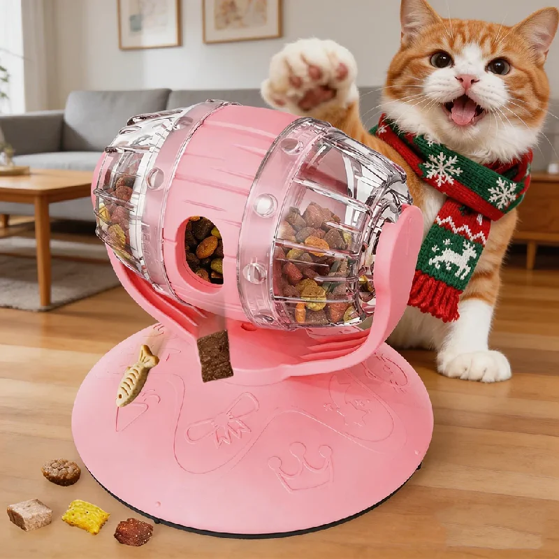 Slow Feeder for Cats Kitty Interactive Rotating Cat Feeding Toy Pet Turntables Beer Barrel Shaped 1005012487102852