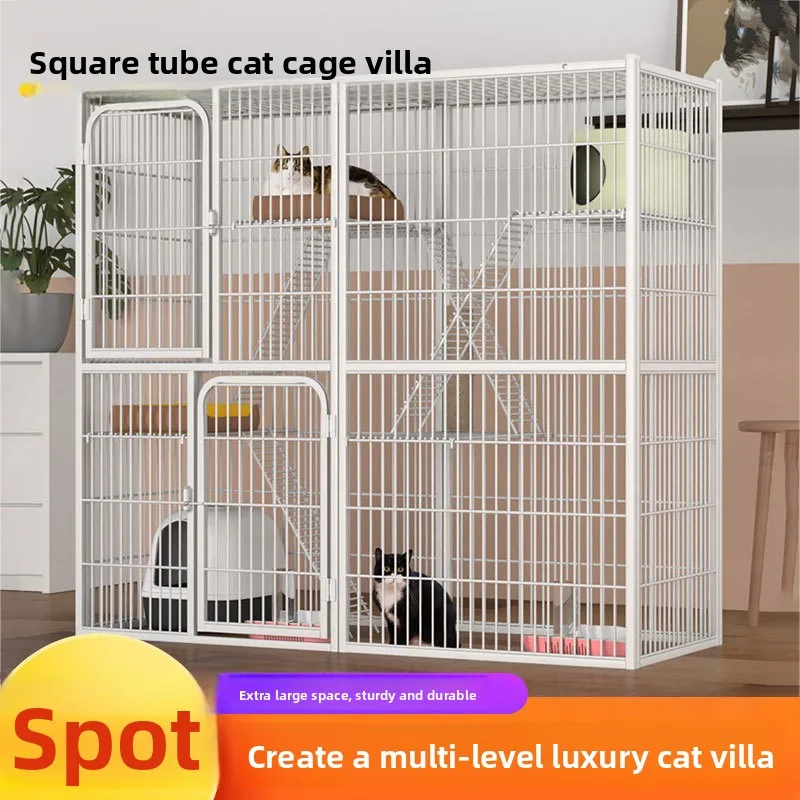 Indoor Cat Cage Villa Spacious Large Free Space Double Deck Triple Deck Cat House Luxury 1005012487477596