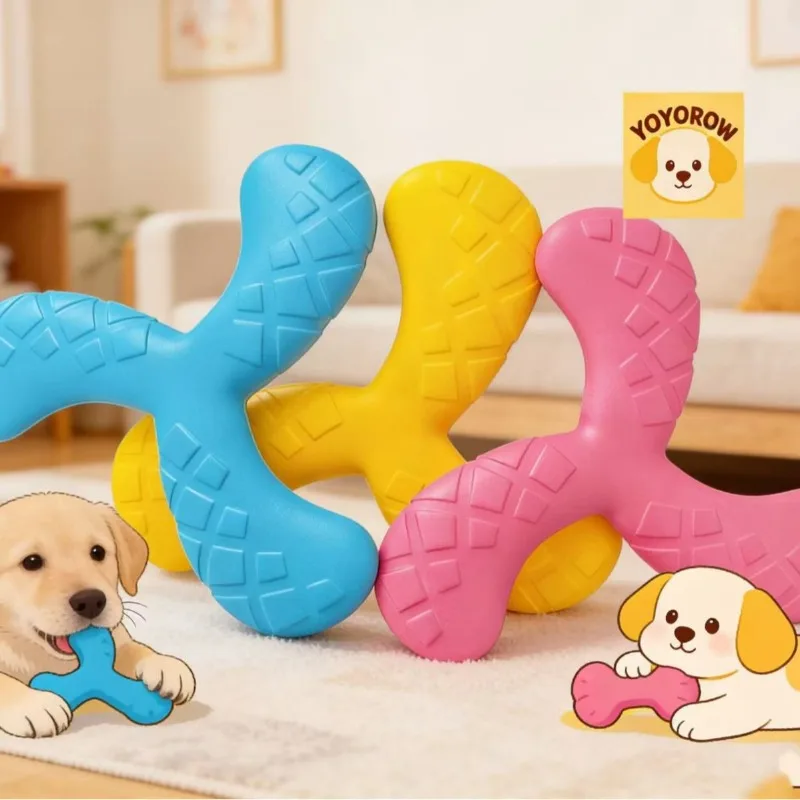 Fun Pet Toy Water Floating Triangle Boomerang for Dogs Puppy Squeaker Squeaky Molar Dog Toy Pet 1005012487515303