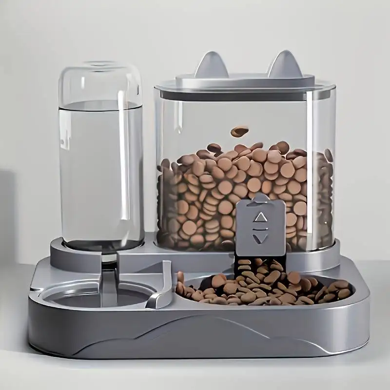 Automatic Cat Feeder with Water Dispenser, Gravity Food and Water Bowl for Indoor Cats 1005012489567255