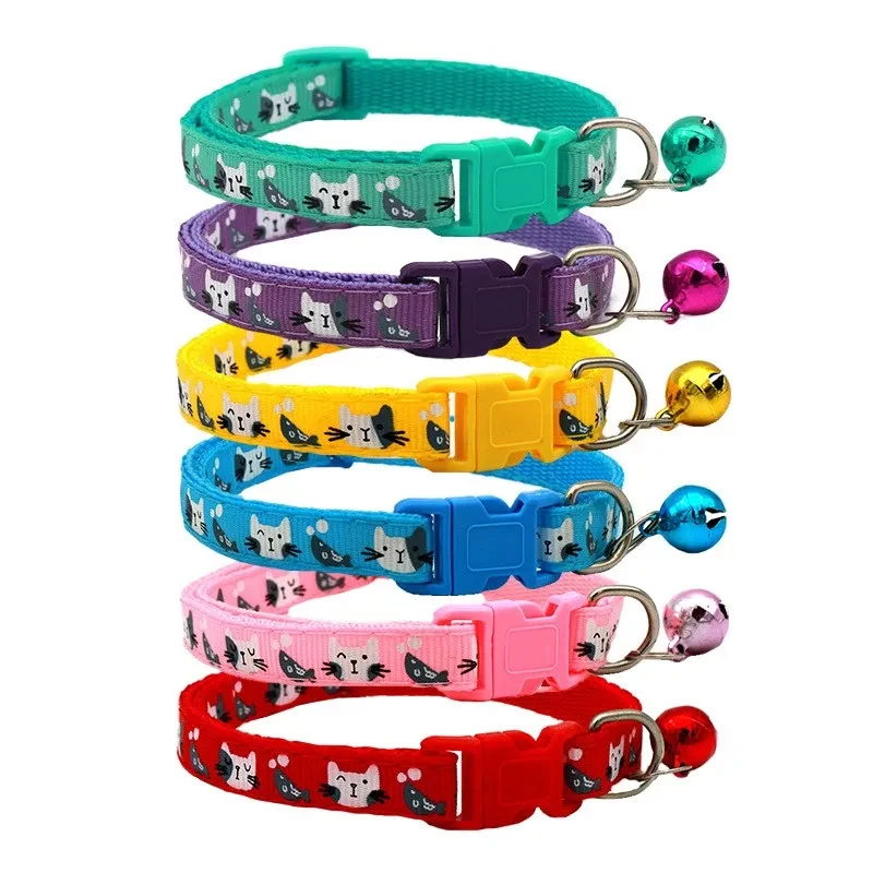 Pet Accessories Dog Cat Collar Bell Colorful Cats Pattern Adjustable Collars for Puppy Kitten DIY 1005012489612925