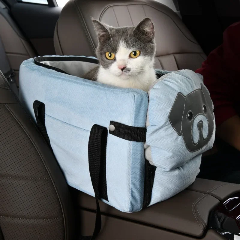 Dog Car Booster Seat with Cartoon Design, Portable Pet Carrier Bag for Car Travel 1005012492335509