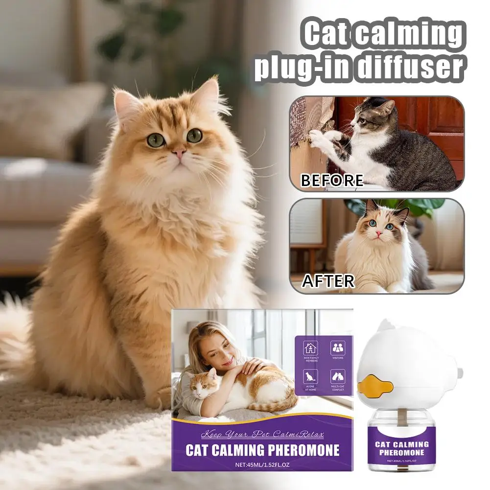 Plug in Electric Cat Calming Diffuser Stress Anxiety Relief Relaxing Behavior Aid Emotional Balance 1005012492780630