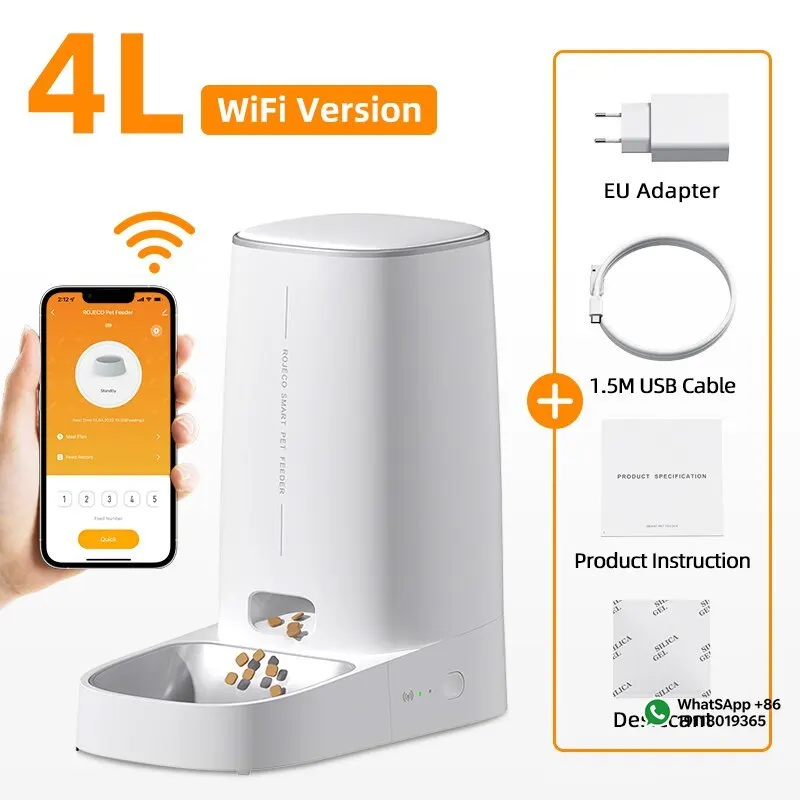 Applicable Torojeco Automatic Cat Feeder Pet Smart Cat Food Kibble Dispenser Remote Control Wifi 1005012493040687