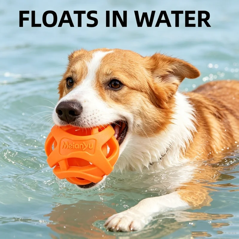 Floating Dog Chew Ball Indestructible Rubber Teeth Cleaning Molar Toy Fetch Ball for Small Medium 1005012494309693