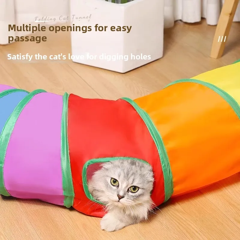 Cat Teaser Wand Toy, Self-Entertainment Gadget, Cat Tunnel, Kitten Maze Tunnel, Cat Bed 1005012495123746