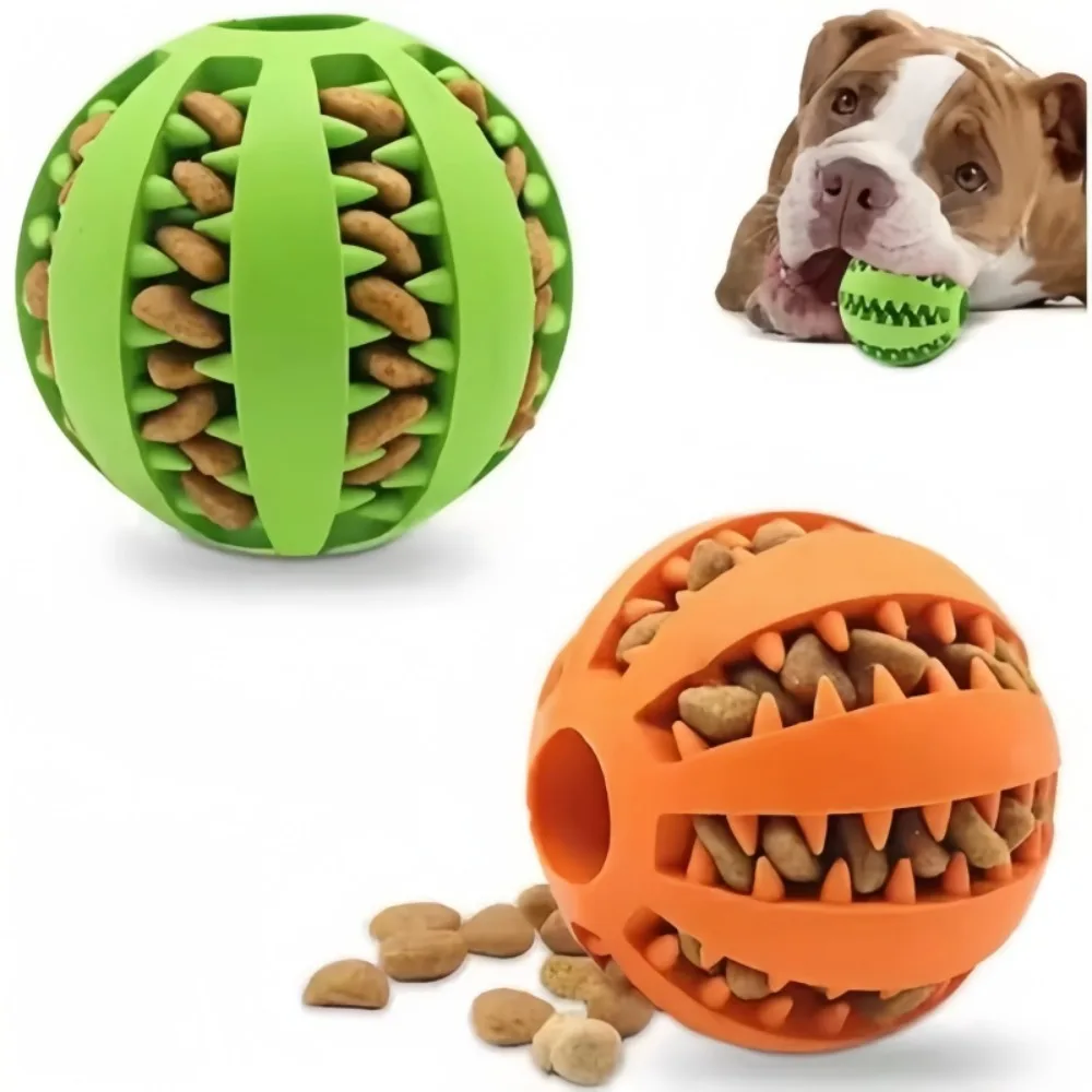 Pet Chew Resistant Toy Ball for Teasing Dogs Rubber Chew Toy for Interactive Self Fun Relieving 1005012495251108
